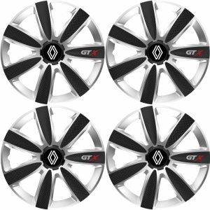 Set 4 Capace Roti GTX Carbon Gri-Negru R16, Pentru Renault Nou - Img 2
