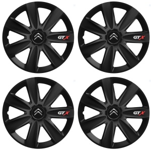 Set 4 capace Roti Gtx Carbon Negru R17, Pentru Citroen - Img 2