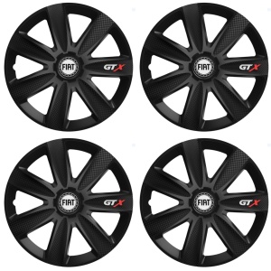 Set 4 Capace Roti GTX Negru Carbon R14, pentru Fiat - Img 2