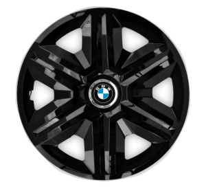 Set 4 capace roti Hubcaps fast black R15 Compatibil Cu BMW
