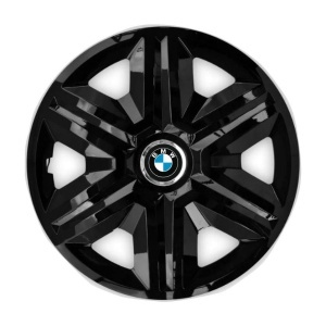 Set 4 capace roti Hubcaps fast black R15 Compatibil Cu BMW - Img 3