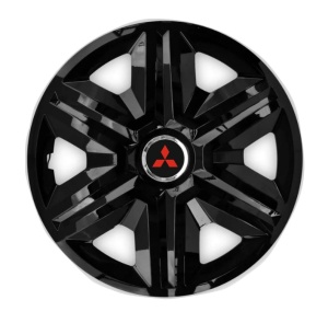 Set 4 capace roti hubcaps fast black R15 Compatibil Cu Mitsubishi