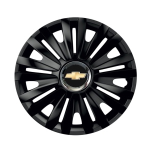 Set 4 capace roti Negre Cu Inel Cromat Royal R16 Compatibil Cu Chevrolet