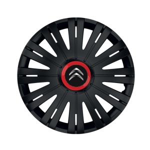 Set 4 capace roti Negre Cu Inel Rosu Active R16 Compatibil Cu Citroen