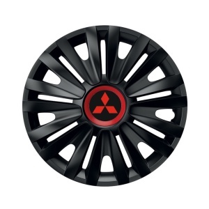 Set 4 capace roti Negre Cu Inel Rosu Royal R16 Compatibil Cu Mitsubishi - Img 3