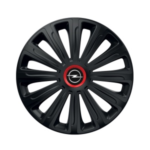 Set 4 capace roti Negre Cu Inel Rosu Trend R16 Compatibil Cu Opel