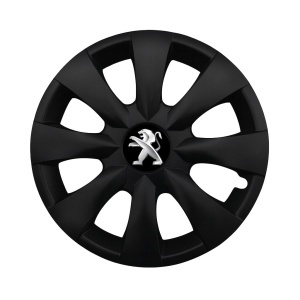 Set 4 capace roti potrivite jantelor de 15 inchi (R15) compatibile PEUGEOUT, Model - 316 Black Edition