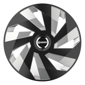Set 4 Capace Roti, potrivite jantelor de R15, pentru Daewoo, model vector black and silver - Img 3