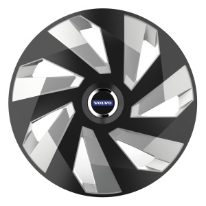 Set 4 Capace Roti, potrivite jantelor de R15, pentru Volvo, model vector black and silver