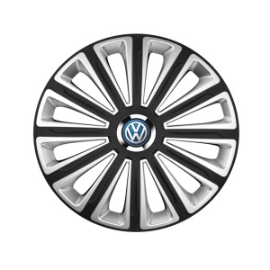 Set 4 capace roti R15 Compatibil Cu Volkswagen Trend Silver-Black