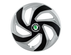 Set 4 capace roti Rex Gri-Negru R16 pentru gama auto Skoda