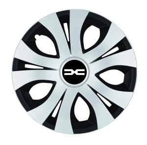 Set 4 Capace Roti Top Gri-Negru R14, Compatibil Cu Dacia Nou