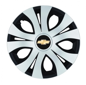 Set 4 Capace Roti Top Gri-Negru R15, Compatibil Cu Chevrolet