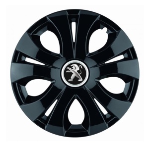 Set 4 Capace Roti Top Negru R15, Compatibil Cu Peugeot
