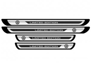 Set 4 stickere protectii praguri gri pentru VW crom - Img 6