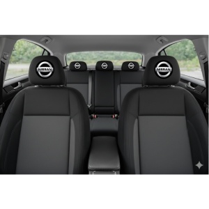 Set 5 huse tetiere negre, pentru gama auto NISSAN - Img 3