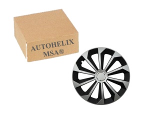 Set capace roti model Fame Gri-Negru cu inel cromat - 15 inch - Img 1