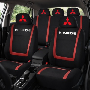 Set Huse Scaune Universale Compatibile cu Mitsubishi – Negru/Rosu - Img 2