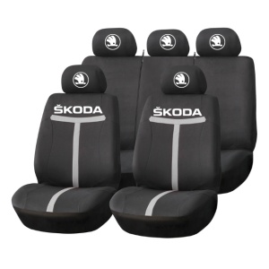 Set Huse Scaune Universale HLX1 Compatibile cu Skoda NOU – Negru/Gri