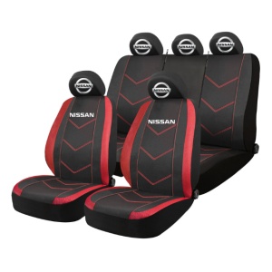 Set Huse Scaune Universale HLX6 Compatibile cu Nissan – Negru/Rosu