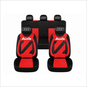 Set Huse Scaune Universale Nero Rosu Personalizate cu Audi