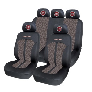 Set Huse Scaune Universale Premium Carguard Personalizate cu Fiat– Negru/Bej
