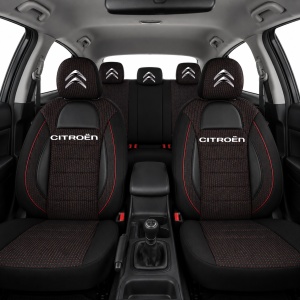 Set Huse Scaune Universale Racing, Negru Personalizate cu Citroen - Img 2