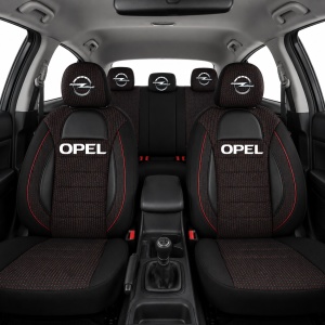 Set Huse Scaune Universale Racing Negru Personalizate cu Opel - Img 2