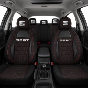 Set Huse Scaune Universale Racing Negru Personalizate cu Seat - Img 2