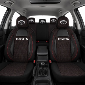 Set Huse Scaune Universale Racing Negru Personalizate cu Toyota - Img 2