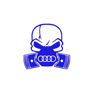 Sticker auto Audi toxic, 20x20 cm, albastru