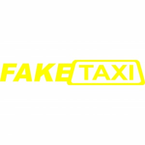 Sticker auto "FakeTaxi'', 17x3 cm, Galben