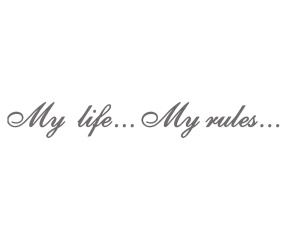 Sticker auto "my life my rules" 60x8,5 cm, gri