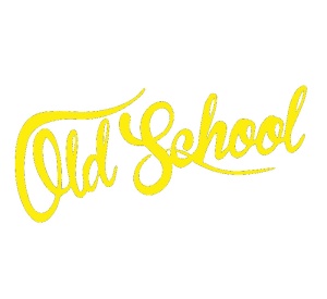 Sticker auto "Old School" 20x8 cm, galben