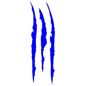 Sticker auto "Reflective Monster Claw Scratch" 16x5 cm, albastru
