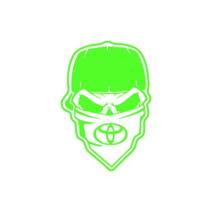 Sticker auto ''Skull gangsta toyota'', 20x13cm, verde