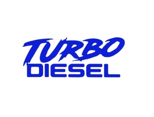 Sticker auto "TURBO DIESEL" 20x8 cm, albastru