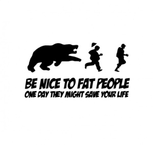 Sticker BE NICE WITH FAT PEOPLE 15 cm, Creative Rey®
