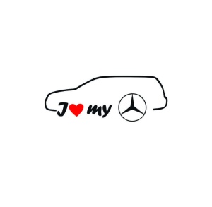 Sticker I LOVE MY MERCEDES BREAK 17x6.5 cm, Creative Rey®