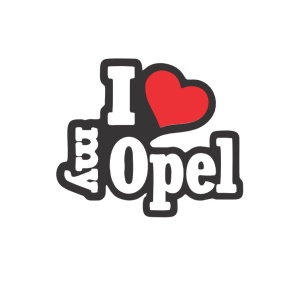 Sticker I LOVE MY OPEL 13x11 cm, Creative Rey®