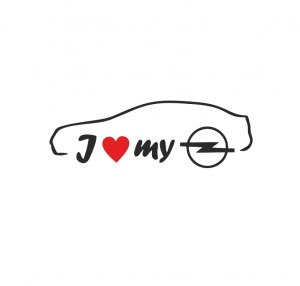 Sticker I LOVE MY OPEL BERLINA 17x5.6 cm, Creative Rey®