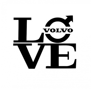 Sticker Love Volvo 15 cm, Creative Rey®