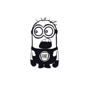 Sticker Minion Fiat 15x8.3 cm, Creative Rey®