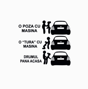 Sticker O TURA CU MASINA PASSAT B5 18x15.5 cm, Creative Rey®