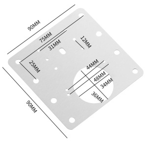 Kit reparatie balama, 2 placute pentru mobila, din otel inoxidabil, 9x9 cm - Img 9