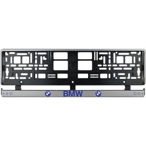 Set 2 bucati, suport numar inmatriculare argintiu BMW II - Img 2