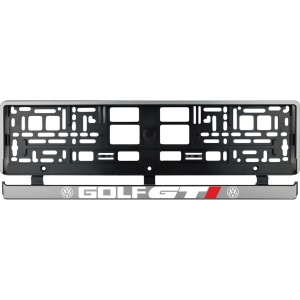 Set 2 bucati, suport numar inmatriculare argintiu Golf GTI - Img 2