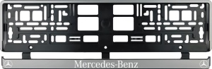 Set 2 bucati, suport numar inmatriculare argintiu Mercedes Benz