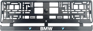 Set 2 bucati, suport numar inmatriculare Carbon, BMW