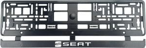 Set 2 bucati, suport numar inmatriculare Carbon, Seat